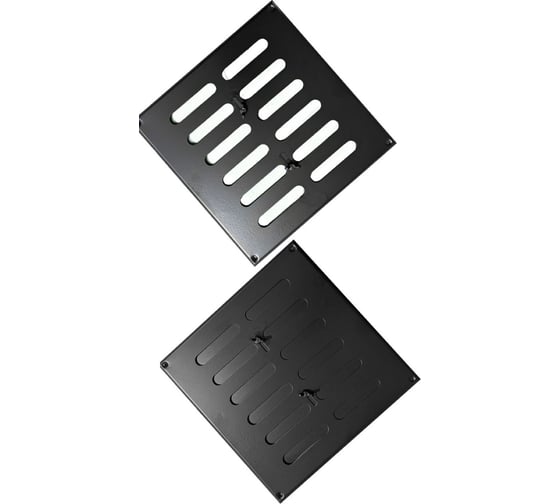 Изображение товара Решетка вентиляционная регулируемая ООО Вентмаркет 500х500мм, металлическая из оцинкованной стали, черный SGB500500