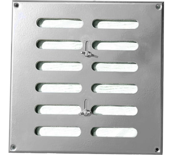 Изображение товара Решетка вентиляционная регулируемая ООО Вентмаркет 500х500мм, металлическая из оцинкованной стали, хром SGC500500