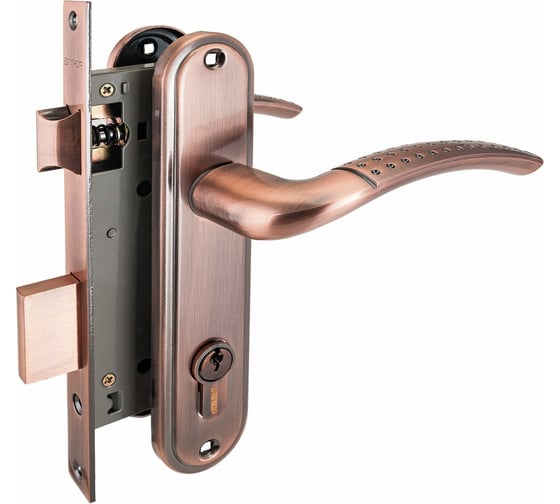 Изображение товара Врезной замок с ручками Аллюр 132/1 AC старая медь 1087