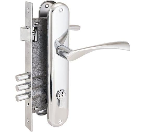 Изображение товара Врезной замок с ручками Аллюр 0203 CP хром 1016