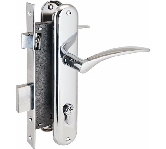 Изображение товара Врезной замок с ручками Аллюр хром 1024