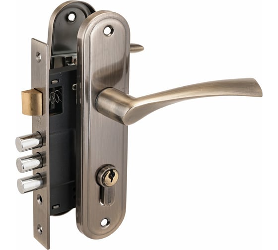 Изображение товара Врезной замок с ручками Аллюр 103/3-61А1203 AB старая бронза 6800