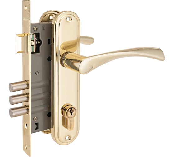 Изображение товара Врезной замок с ручками Аллюр 103/3 GP латунь 5958