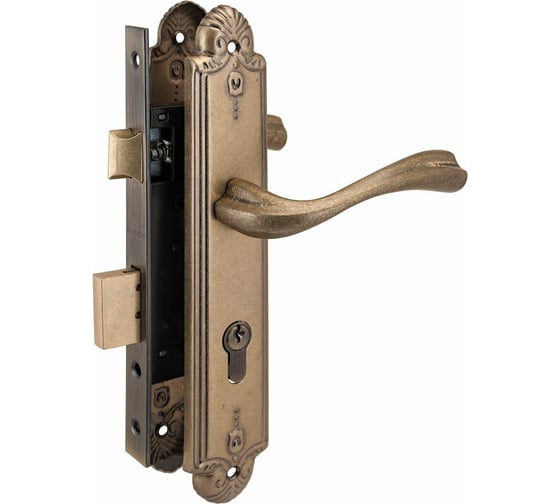 Изображение товара Врезной замок с ручками Аллюр ЗВ4-70.07 OB состаренная бронза 10174