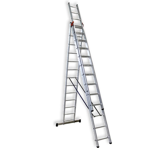 Изображение товара Алюминиевая трехсекционная лестница ООО Риз 3x14 Н=10,11 LAT3X14