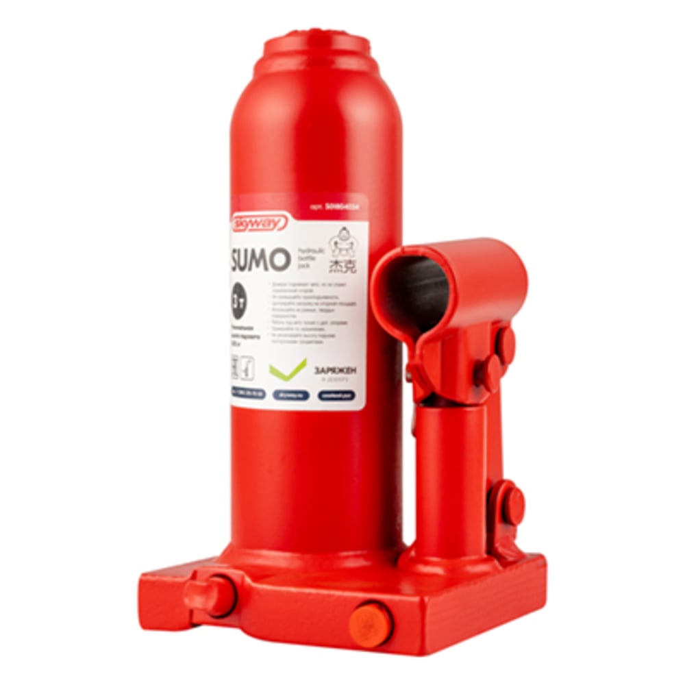 Изображение товара Домкрат гидравлический бутылочный SKYWAY SUMO 3т высота подъема 180-345мм