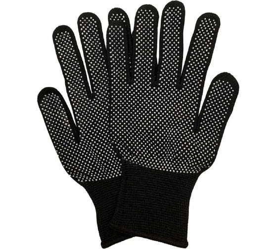 Изображение товара Перчатки рабочие Master-Pro® 20 пар МИКРОТАЧ черный, нейлоновые с ПВХ покрытием, размер 8 (S-M) 2513-NPVC-BLC-S-20