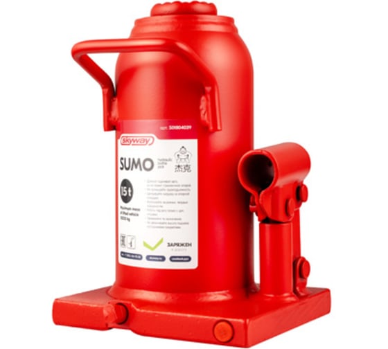 Изображение товара Домкрат гидравлический бутылочный SKYWAY SUMO 15т h 205-390мм в коробке+сумка S01804039