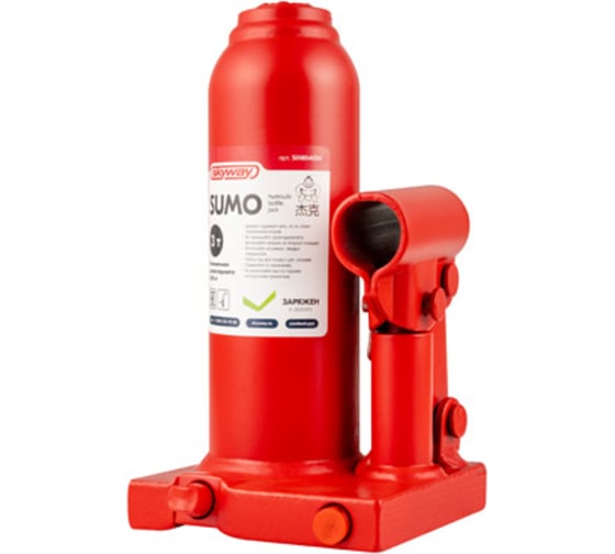 Изображение товара Домкрат гидравлический бутылочный SKYWAY SUMO 3т h 180-345мм в кейсе S01804034