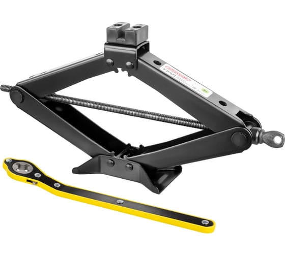 Изображение товара Домкрат механический ромбический SKYWAY 3т h 102-447мм УРАЛ с резиновой опорной частью с трещоткой в чехле S01801029