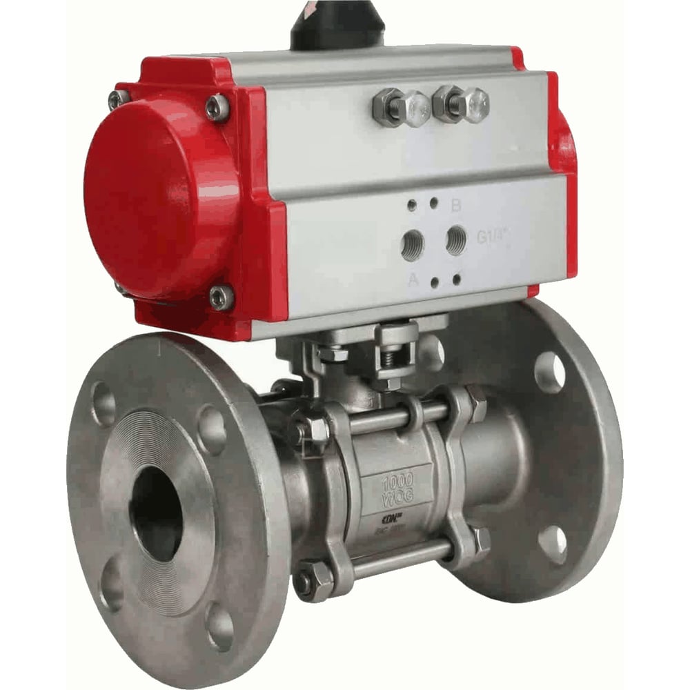 Изображение товара Кран шаровой КШФПТ-ISO.304.180 Ду100 Ру16 с пневмоприводом