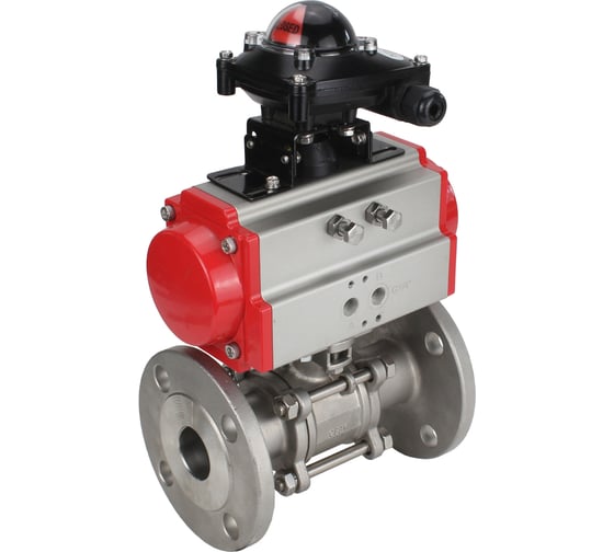 Изображение товара Кран шаровой КШФПТ-ISO.304.180 Ду100 Ру16 3-составной WDVF, пневмопривод, БКВ DN.ru D160-68671