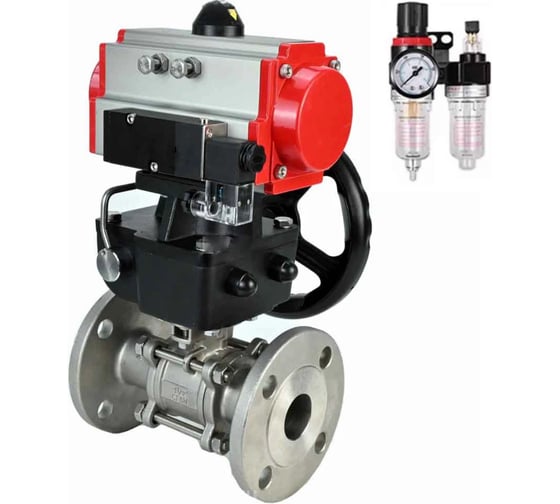 Изображение товара Кран шаровой 316-316-FP-F-ISO-H Ду100 Ру25, пневмопривод, пневмораспр., дублёр, БПВ DN.ru D160-65782