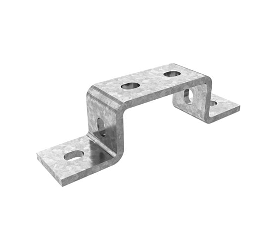 Изображение товара Скоба OSTEC прямоугольная для двойного СТРАТ-профиля 41x41 мм, толщина 6,0 мм, гальванический цинк СКП-82х41-6,0-ЭЦ