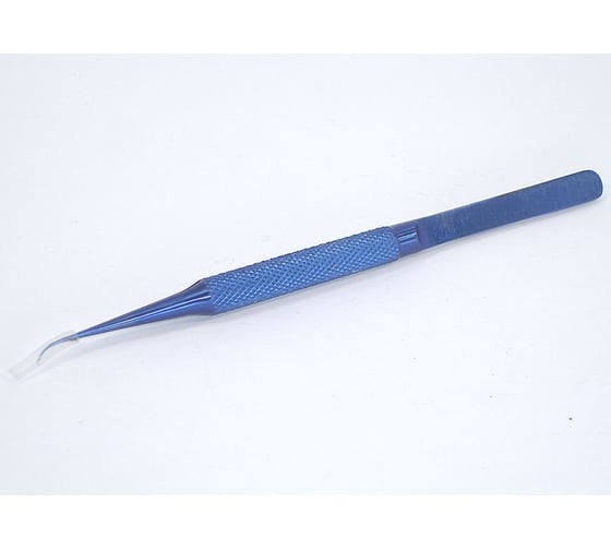 Изображение товара Титановый пинцет Amperin TB-11 заострённый синий 140мм с загнутым кончиком 060161