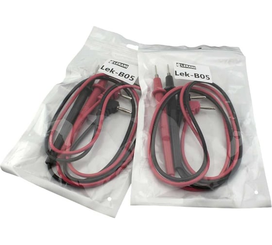 Изображение товара Щупы для тестера AMPERIN LEK-B05 никилерованный наконечник, кабель 85 см 2 шт 111272