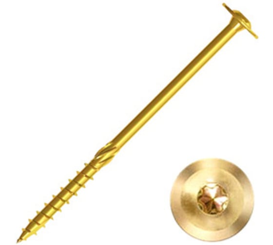 Изображение товара Саморез конструкционный ADMIRAL STARS желтый прессшайба 10x340 кор 40 шт 54400933