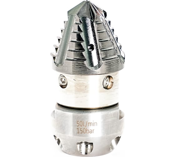 Изображение товара Форсунка сверло Гидромаркет с вращением 360, вход 3/8 до 150 бар 50 л/мин 4 в стороны 6 назад GMA-ScN-RtDr-150-50-4/6