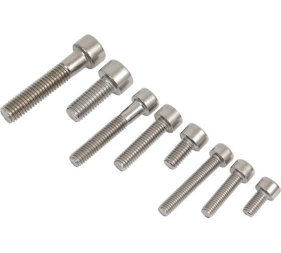 Изображение товара Набор винтов из нержавеющей стали под внутренний шестигранник Крепсталь DIN 912. 140 шт. A0021