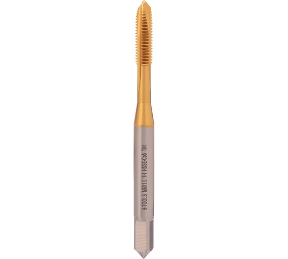 Изображение товара Метчик машинный H-Tools М6 шаг 1.0мм DIN371 HSSE-TiN 7h B/4-5P L-80мм a=4.9 117X01-C2-0060