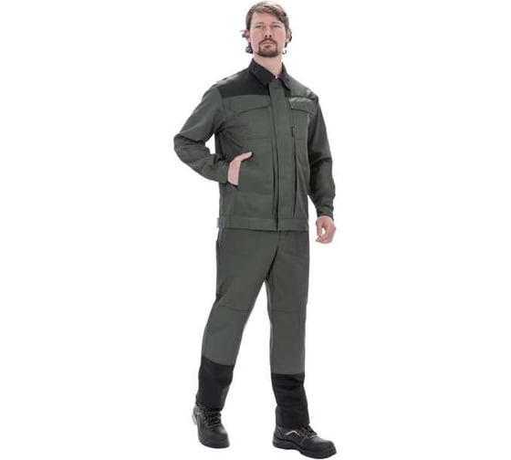 Изображение товара Костюм ГК Спецобъединение ТЕХНИК 2 летний, т/зеленый-черный (Куртка, полукомбинезон) 120-124, 182 Кос 053/120/182