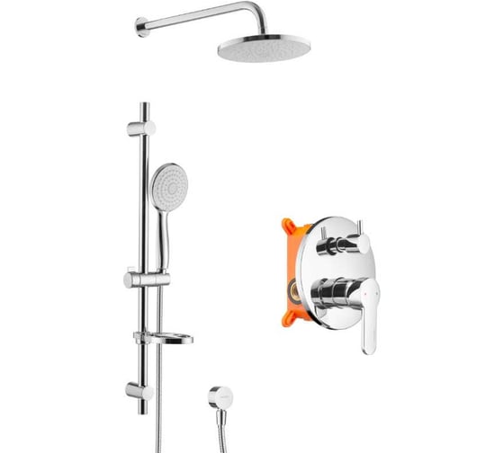 Изображение товара Душевой комплект со встроенным смесителем и верхним душем Swedbe EAN с монтажным боксом 735007820 5535