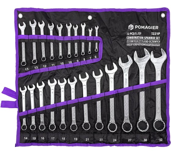 Изображение товара Набор ключей комбинированных POMAGIER 22 предмета POM-5221P(62621)