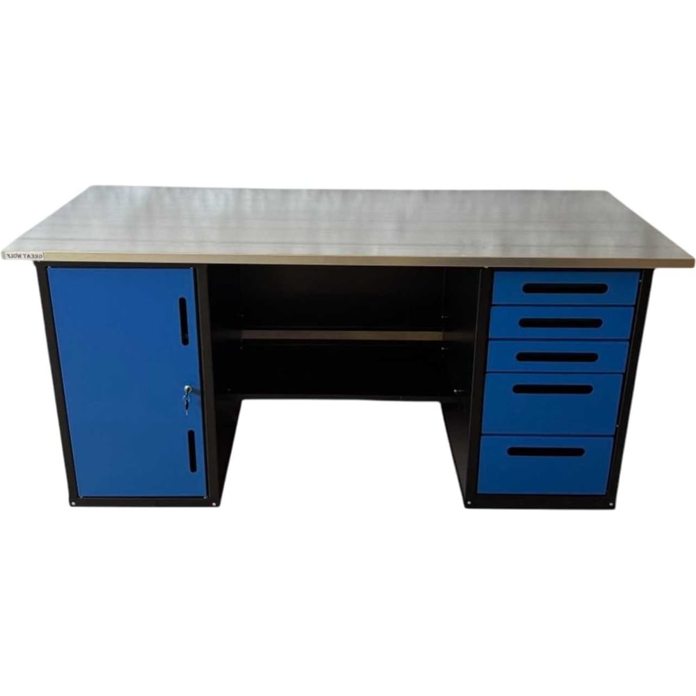 Изображение товара Верстак Great Wolf двухтумбовый 5 ящиков с дверью 1800x700