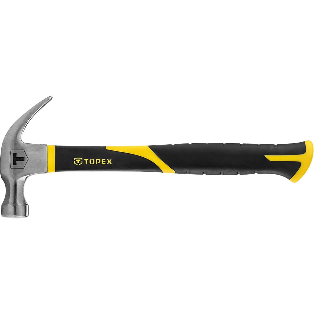 Изображение товара Столярный молоток TOPEX 450 г с фибергласовой рукояткой и гвоздодером