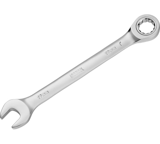 Изображение товара Ключ комбинированный трещоточный Denzel 19 мм, CrV, матовый хром 14713