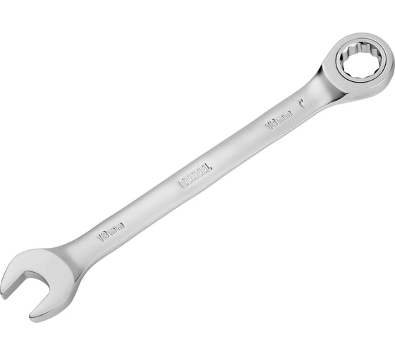 Изображение товара Ключ комбинированный трещоточный Denzel 18 мм, CrV, матовый хром 14712