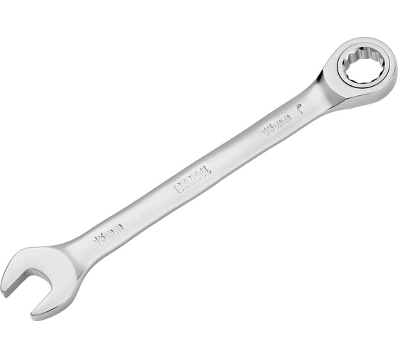 Изображение товара Ключ комбинированный трещоточный Denzel 16 мм, CrV, матовый хром 14710