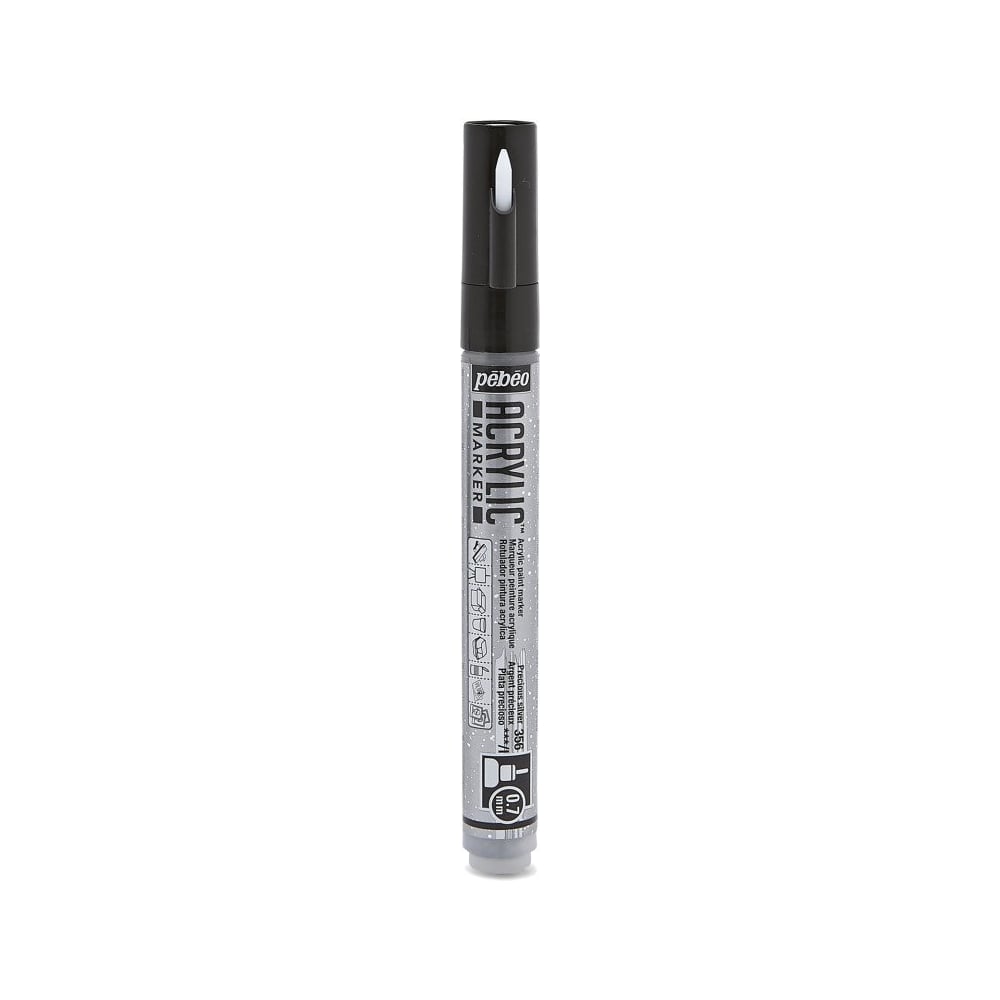 Изображение товара Маркер акриловый PEBEO Acrylic Marker 0.7 мм, перо круглое, 6 шт. 201356 (205656) Под серебро мерцающий 470177