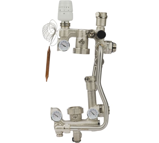 Изображение товара Блоки насосно-смесительные с термостатом OKSELER 20-60С, байпасом и перепускным клапаном без насоса 180 мм Oks00737