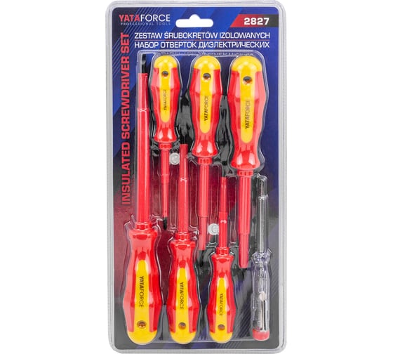 Изображение товара Отвертки диэлектрические YATAFORCE набор 7 предметов YF-2827(66039)