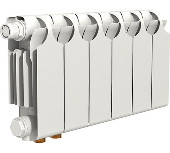 Изображение товара Радиатор биметаллический Теплоприбор с межосевым расстоянием 200мм, 6 секции, нижнее подключение слева БР1-200/06 НПЛ