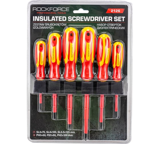 Изображение товара Отвертки диэлектрические Rockforce набор 6 предметов RF-2126(66003)