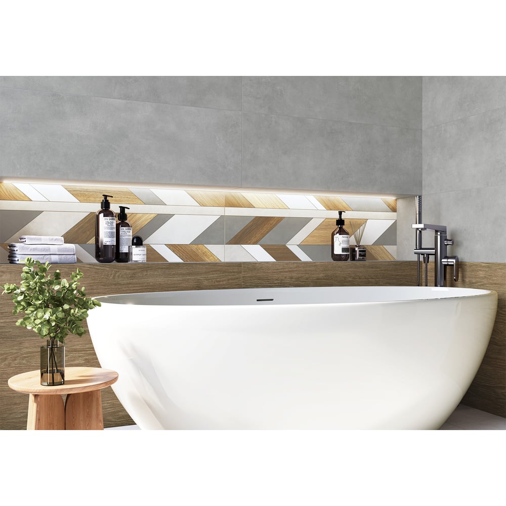 Изображение товара Облицовочная плитка Alma Ceramica Mural 300x900x8,5 для стен, бетон, серый, 5 шт