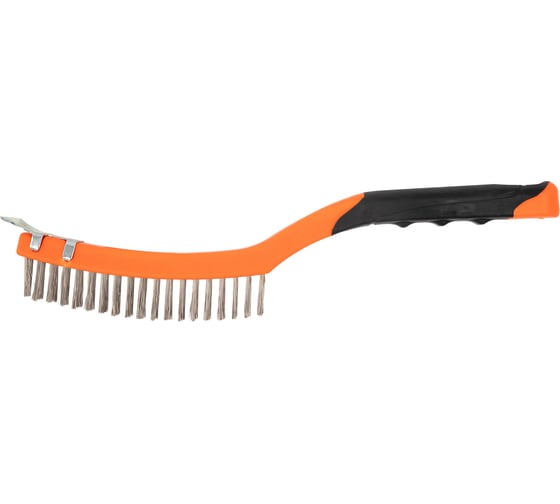 Изображение товара Проволочная щетка NEO Tools нержавеющая проволока, 3х19 рядов со скребком 39-052