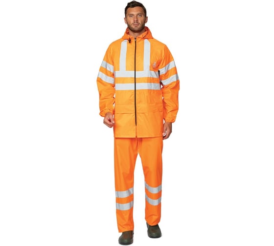Изображение товара Костюм влагозащитный Тайфун СОП спецодежда оранжевый 104-108/170-176 (52;54) Прабо 4645