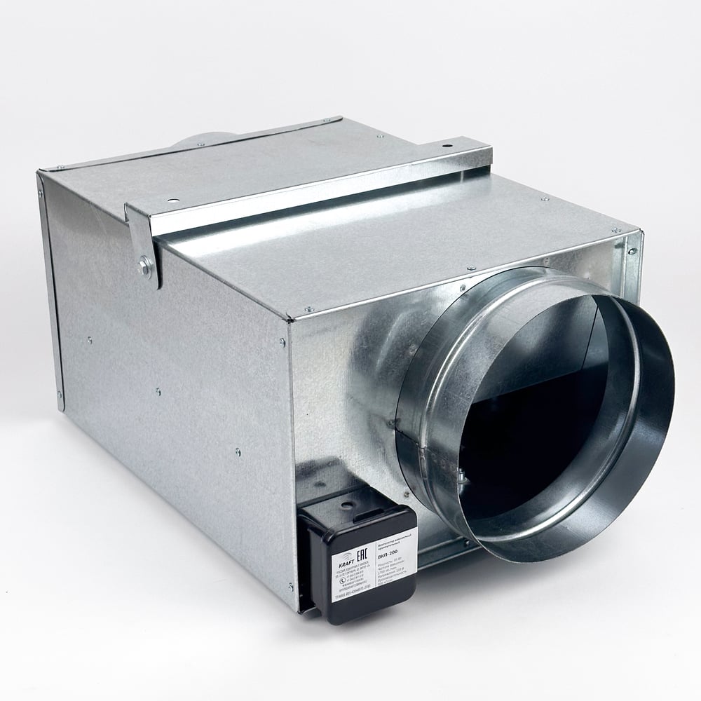 Изображение товара Канал вентилятора КRAFTAIR ВКП-100 прямоугольный корпус для круглых воздуховодов