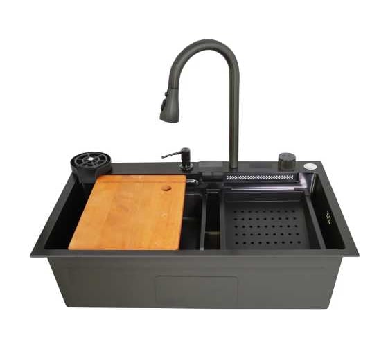 Изображение товара Мойка кухонная Stella Polar Оренсе черная матовая текстурная KS754508 SP-00001888