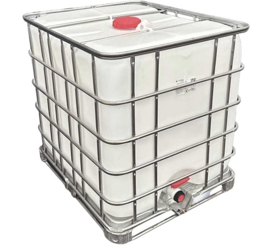 Изображение товара Еврокуб белый ООО «Аттика Упаковка» 1000 л на металлическом паллете АП-00000950