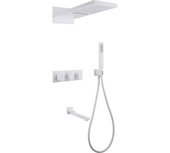 Изображение товара Душевая система ABBER Daheim скрытого монтажа с изливом, термостат, белый матовый AF8253W
