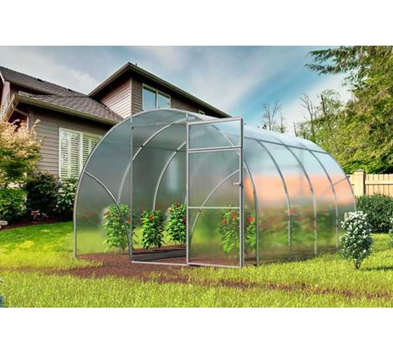 Изображение товара Каркас теплицы ВОЛЯ Бетта 2024 шаг 0,67м, 4м с грунтозацепами и декоративной окантовкой 1407