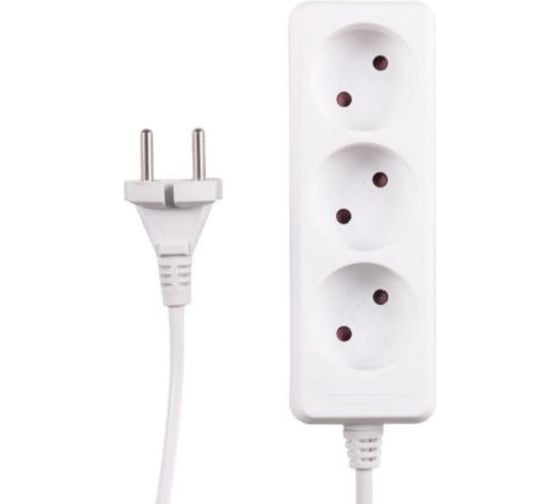 Изображение товара Удлинитель ЕТР POWERMAN 3 гнезда 5м, 10А/2,2кW без з/к, ПВС 2x0,75 77018