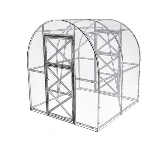 Изображение товара Каркас теплицы ВОЛЯ Дачная Двушка Люкс 4м с декоративной окантовкой 746