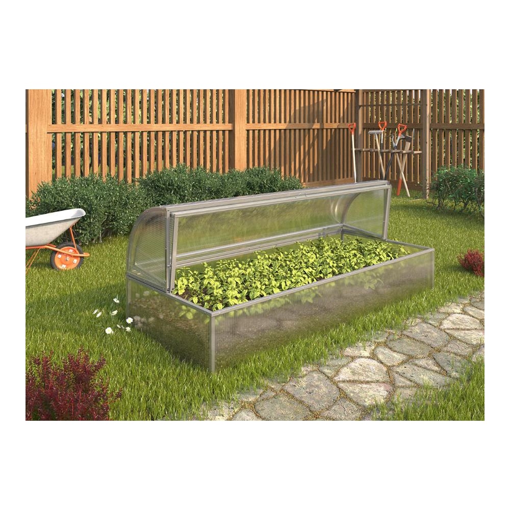 Изображение товара Мини-парник ВОЛЯ Лотос-2 с поликарбонатом для выращивания растений