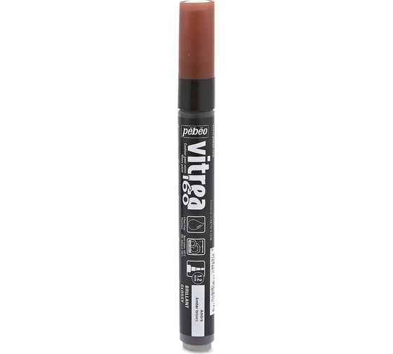 Изображение товара Маркер по стеклу PEBEO Vitrea 160 глянцевый, 1.2 мм, перо круглое, 6 шт. 118087 амбра 432308