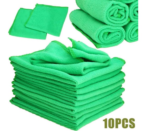 Изображение товара Салфетка из микрофибры Insparion 30х30см высший сорт зеленая (10 шт) С1-00003184